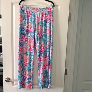 Lilly Pulitzer Blue Pink Tropical Print  Pants